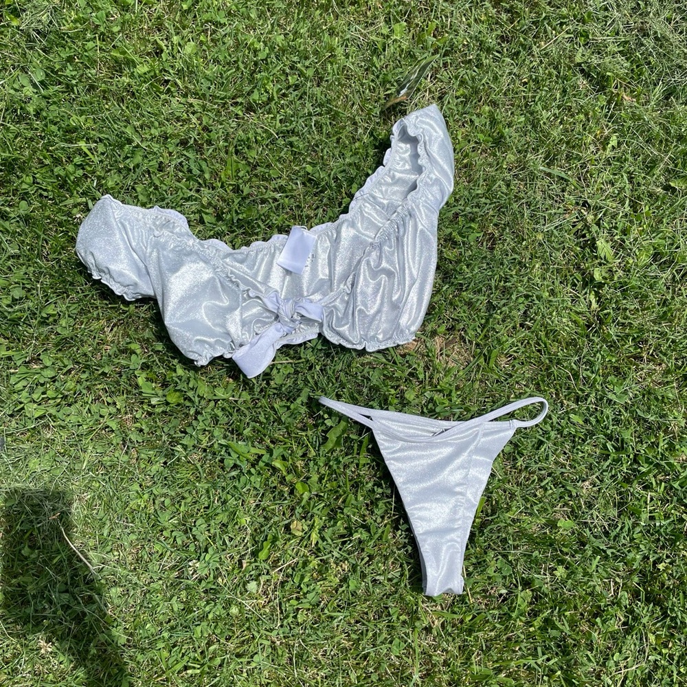 Silver bikini swim suit